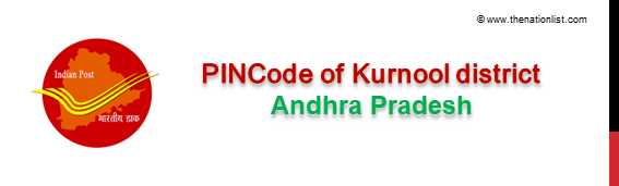 Pincode of Kurnool district Andhra Pradesh